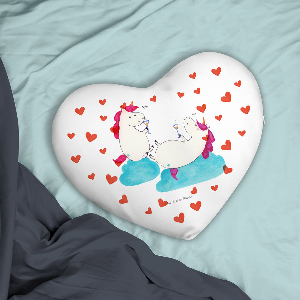 Herzkissen Einhörner Sekt Kissen, Herzkissen, Herzform, Herz, Dekokissen, Einhorn, Einhörner, Einhorn Deko, Pegasus, Unicorn, Freundinnen, Freundin, BFF, Sekt, Mädelsabend, Spaß, Party, Korken, Anstoßen, Beste