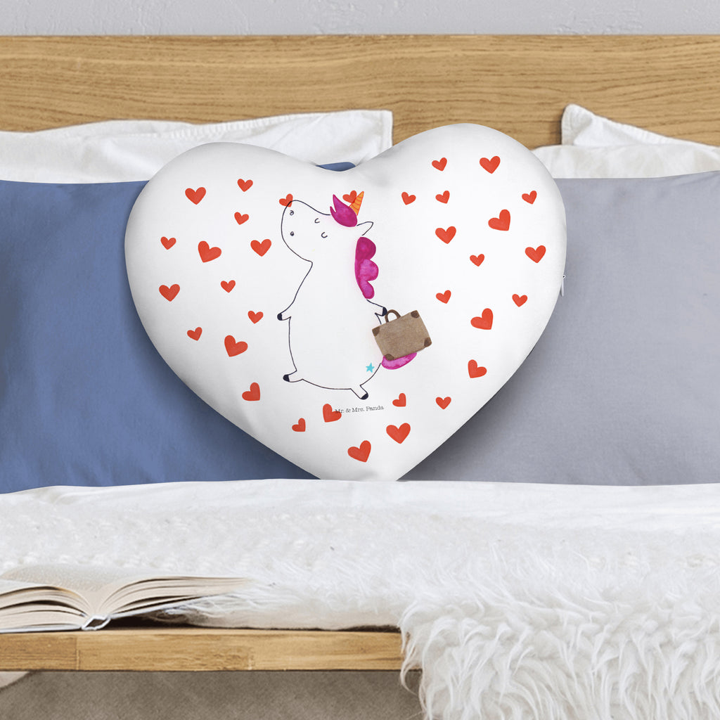 Herzkissen Einhorn Koffer Kissen, Herzkissen, Herzform, Herz, Dekokissen, Einhorn, Einhörner, Einhorn Deko, Pegasus, Unicorn, unicorn, Koffer, Verreisen, Reise, Gepäck, Abenteuer, Erwachsen, Kind, albern, Spaß, lustig, witzig