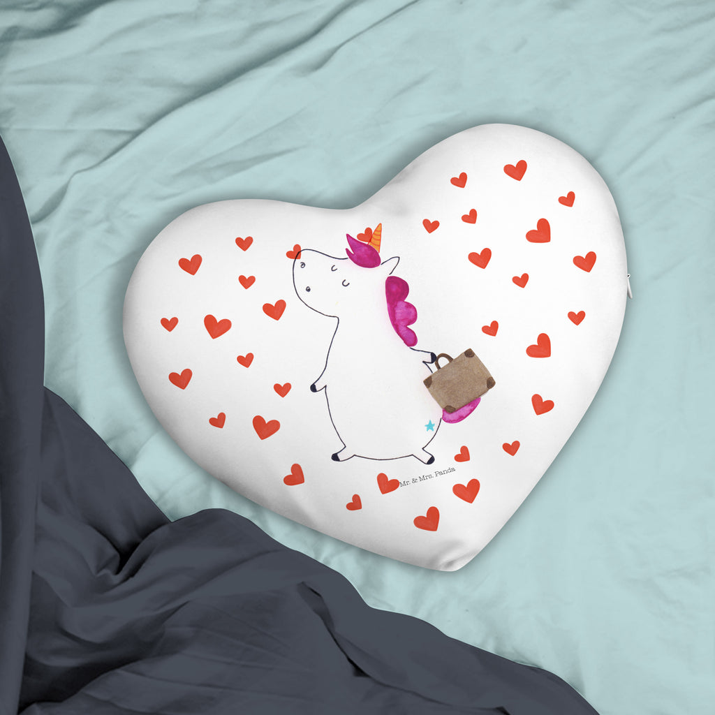 Herzkissen Einhorn Koffer Kissen, Herzkissen, Herzform, Herz, Dekokissen, Einhorn, Einhörner, Einhorn Deko, Pegasus, Unicorn, unicorn, Koffer, Verreisen, Reise, Gepäck, Abenteuer, Erwachsen, Kind, albern, Spaß, lustig, witzig