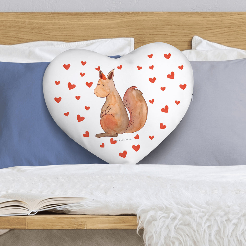 Herzkissen Einhörnchen Glaube Kissen, Herzkissen, Herzform, Herz, Dekokissen, Einhorn, Einhörner, Einhorn Deko, Pegasus, Unicorn, Einhörnchen, Eichhörnchen, Eichhorn