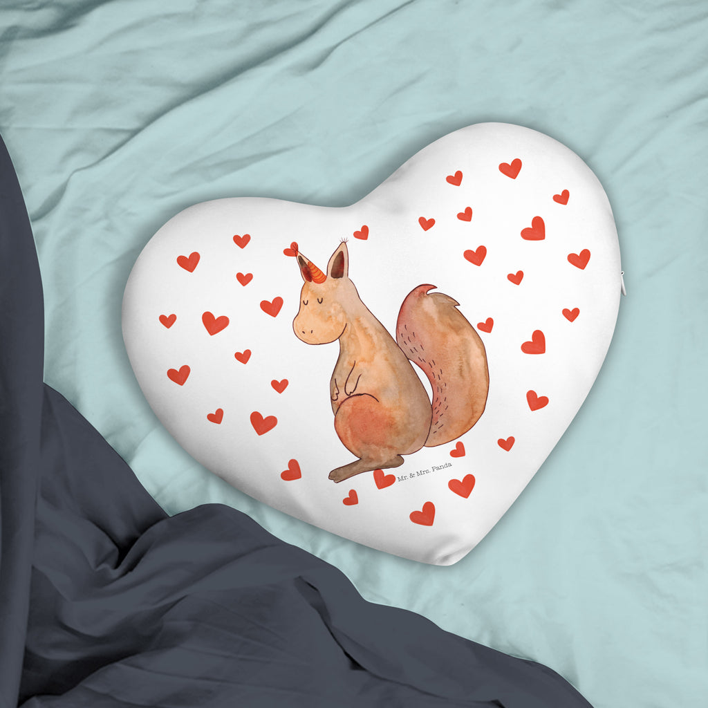 Herzkissen Einhörnchen Glaube Kissen, Herzkissen, Herzform, Herz, Dekokissen, Einhorn, Einhörner, Einhorn Deko, Pegasus, Unicorn, Einhörnchen, Eichhörnchen, Eichhorn