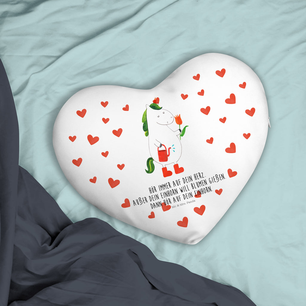 Herzkissen Einhorn Gärtner Kissen, Herzkissen, Herzform, Herz, Dekokissen, Einhorn, Einhörner, Einhorn Deko, Pegasus, Unicorn, Luftballon, Gießkanne, Giesskanne, Lebenslust, Freude, Blume, Freundin, Garten, Stiefel