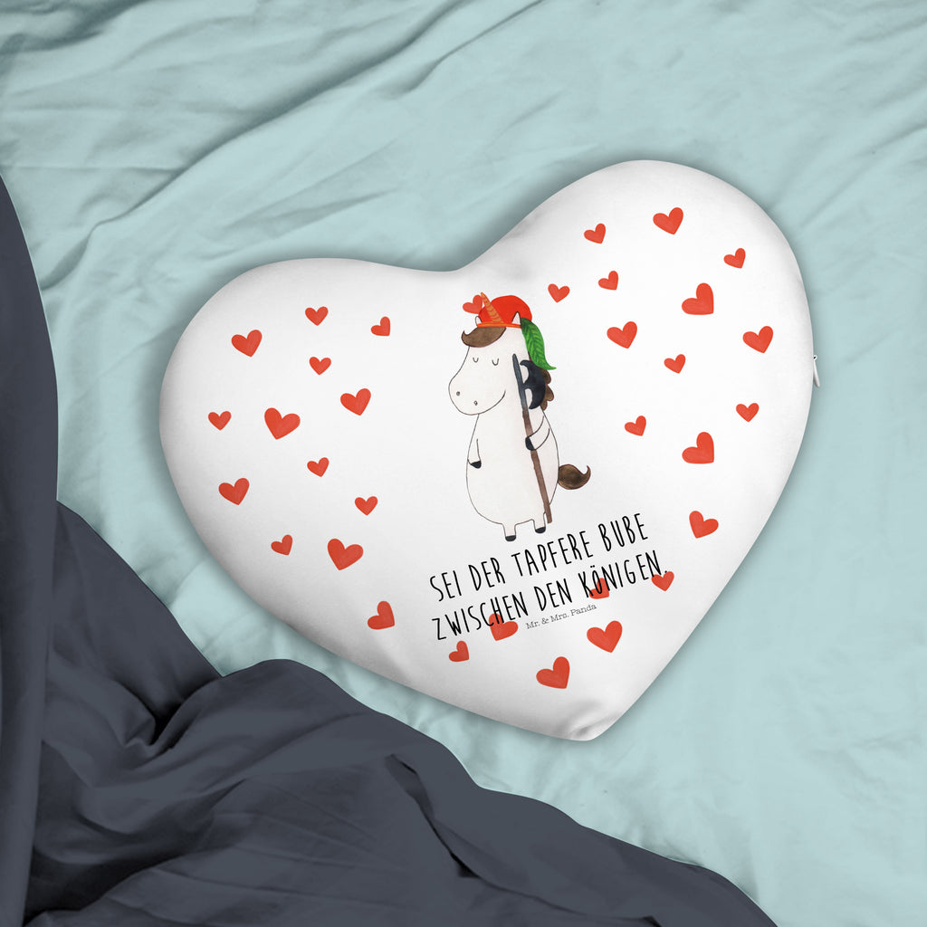 Herzkissen Einhorn Bube Kissen, Herzkissen, Herzform, Herz, Dekokissen, Einhorn, Einhörner, Einhorn Deko, Pegasus, Unicorn, Bube, Mittelalter