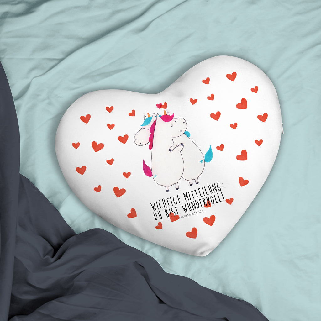Herzkissen Einhorn Mitteilung Kissen, Herzkissen, Herzform, Herz, Dekokissen, Einhorn, Einhörner, Einhorn Deko, Pegasus, Unicorn, Valentinstag, Valentine, Liebe, Geschenk, Partner, Ehe, lustig, witzig, Spruch