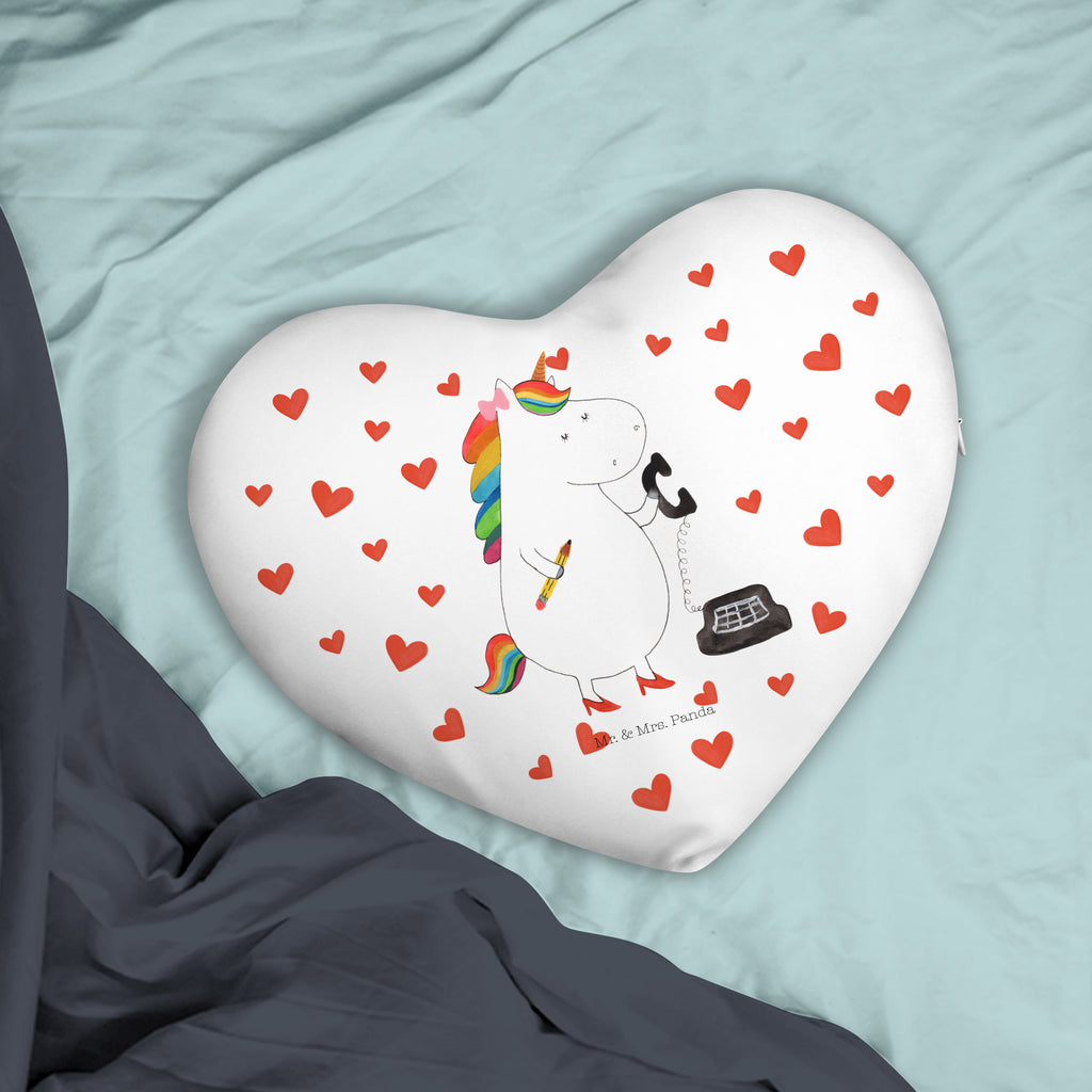 Herzkissen Einhorn Sekretärin Kissen, Herzkissen, Herzform, Herz, Dekokissen, Einhorn, Einhörner, Einhorn Deko, Pegasus, Unicorn, Sekretärin, Büro, Rechtsanwältin, Rechtsanwaltsgehilfin, Steuerbüro, Steuerkanzlei, Bürokraft, Bürohilfe