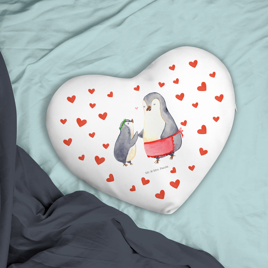 Herzkissen Pinguin mit Kind Kissen, Herzkissen, Herzform, Herz, Dekokissen, Familie, Vatertag, Muttertag, Bruder, Schwester, Mama, Papa, Oma, Opa, Geschenk, Mami, Mutti, Mutter, Geburststag