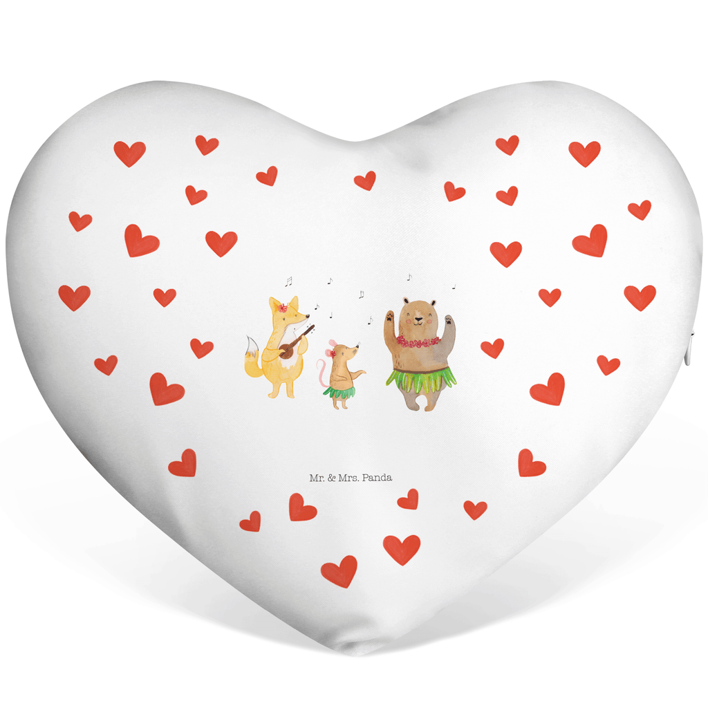 Herzkissen Waldtiere Aloha Kissen, Herzkissen, Herzform, Herz, Dekokissen, Tiermotive, Gute Laune, lustige Sprüche, Tiere, Wald, Waldtiere, Musik, Aloha, Bär, Hase, Igel, Tanzen, Leben, Lachen