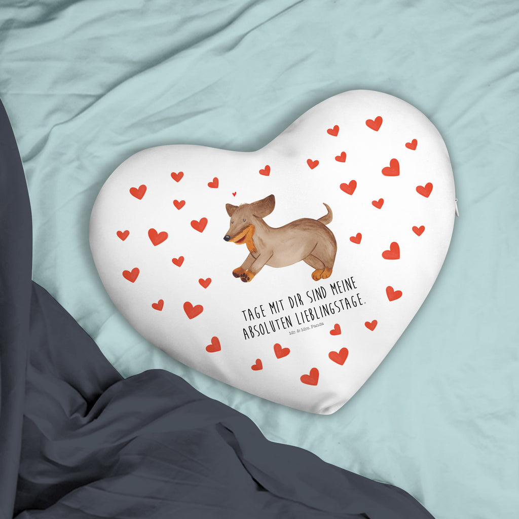 Herzkissen Hund Dackel fröhlich Kissen, Herzkissen, Herzform, Herz, Dekokissen, Hund, Hundemotiv, Haustier, Hunderasse, Tierliebhaber, Hundebesitzer, Sprüche, Hunde, Dackel, Dachshund, happy dog