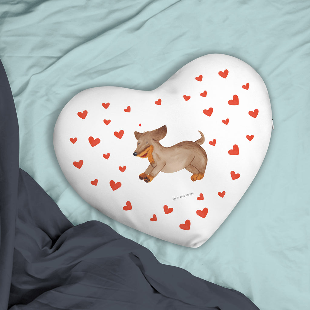 Herzkissen Hund Dackel fröhlich Kissen, Herzkissen, Herzform, Herz, Dekokissen, Hund, Hundemotiv, Haustier, Hunderasse, Tierliebhaber, Hundebesitzer, Sprüche, Hunde, Dackel, Dachshund, happy dog
