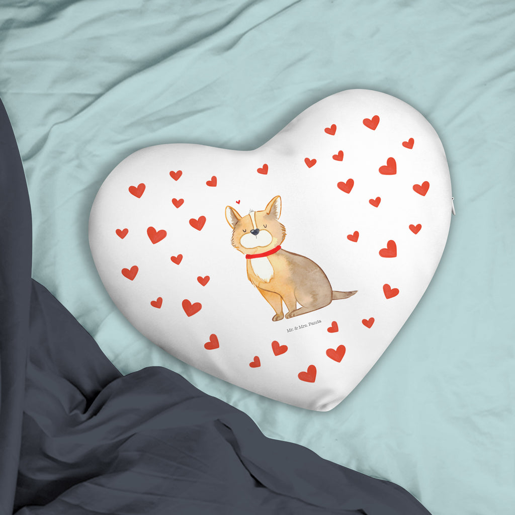 Herzkissen Hundeglück Kissen, Herzkissen, Herzform, Herz, Dekokissen, Hund, Hundemotiv, Haustier, Hunderasse, Tierliebhaber, Hundebesitzer, Sprüche, Corgie, Hundeliebe, Spruch, Hundemama, Liebe
