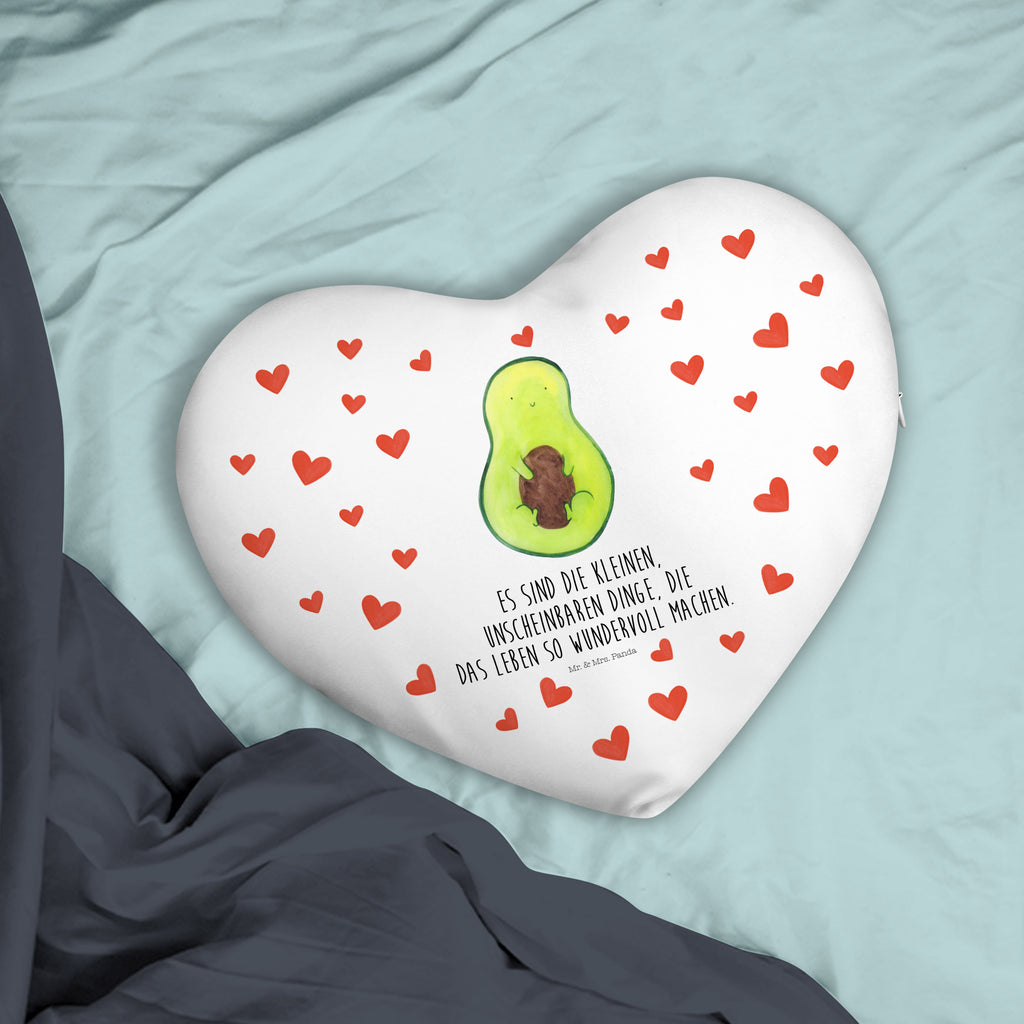 Herzkissen Avocado mit Kern Kissen, Herzkissen, Herzform, Herz, Dekokissen, Avocado, Veggie, Vegan, Gesund, Avokado, Avocadokern, Kern, Pflanze, Spruch Leben