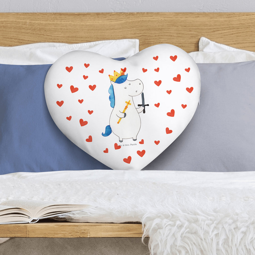 Herzkissen Einhorn König mit Schwert Kissen, Herzkissen, Herzform, Herz, Dekokissen, Einhorn, Einhörner, Einhorn Deko, Pegasus, Unicorn, König, Ritter, Mittelalter