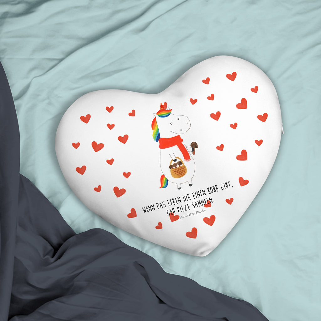 Herzkissen Einhorn Pilz Kissen, Herzkissen, Herzform, Herz, Dekokissen, Einhorn, Einhörner, Einhorn Deko, Pegasus, Unicorn, Pilze, Pilzsammler, Motivation, Spruch, Liebeskummer