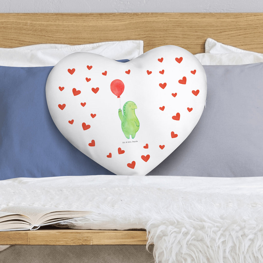 Herzkissen Schildkröte Luftballon Kissen, Herzkissen, Herzform, Herz, Dekokissen, Schildkröte, Schildkröten, Mutausbruch, Motivation, Motivationsspruch