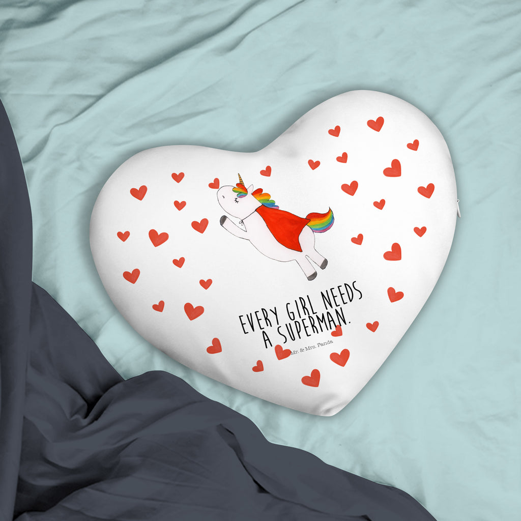 Herzkissen Einhorn Super Kissen, Herzkissen, Herzform, Herz, Dekokissen, Einhorn, Einhörner, Einhorn Deko, Pegasus, Unicorn, Traummann, Superheld, Held, Freundin, Geschenk, Girl, Mädchen