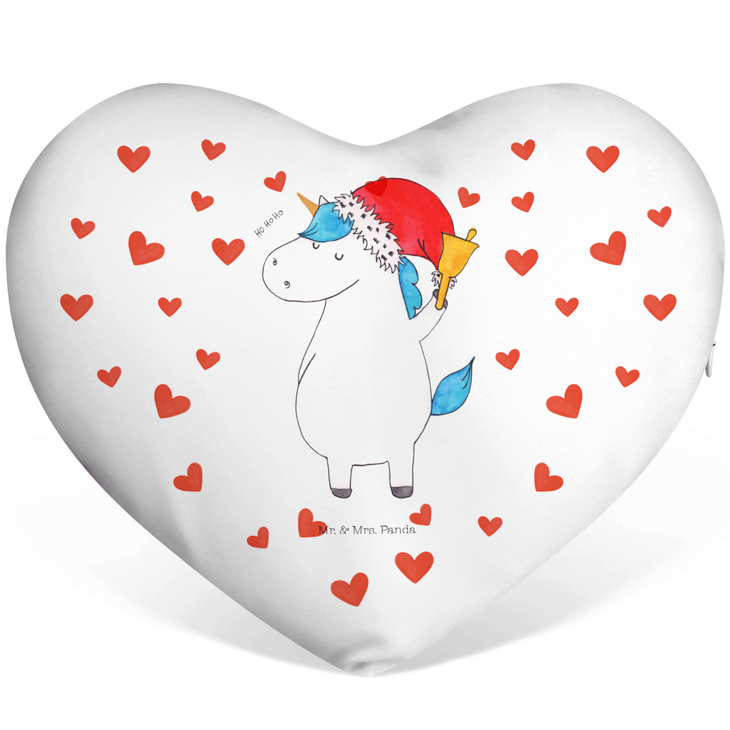 Herzkissen Einhorn Weihnachtsmann Kissen, Herzkissen, Herzform, Herz, Dekokissen, Einhorn, Einhörner, Einhorn Deko, Pegasus, Unicorn, Gin, Schokolade, Schoki, Weihnachten, Weihnachtsmann, Nikolaus, Wunschzettel, Wunschliste, Feenstaub