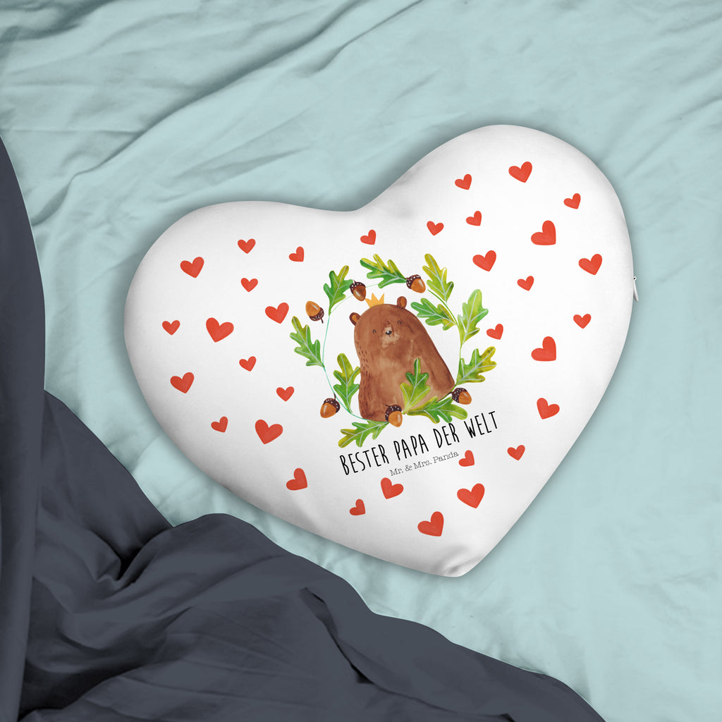 Herzkissen Bär König Kissen, Herzkissen, Herzform, Herz, Dekokissen, Bär, Teddy, Teddybär, Papa, Papa Bär, bester Vater, bester Papa, weltbester Papa, Vatertag, Vater, Dad, Daddy, Papi