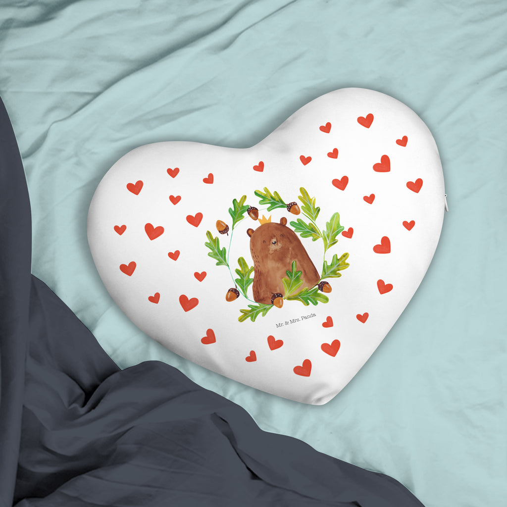 Herzkissen Bär König Kissen, Herzkissen, Herzform, Herz, Dekokissen, Bär, Teddy, Teddybär, Papa, Papa Bär, bester Vater, bester Papa, weltbester Papa, Vatertag, Vater, Dad, Daddy, Papi
