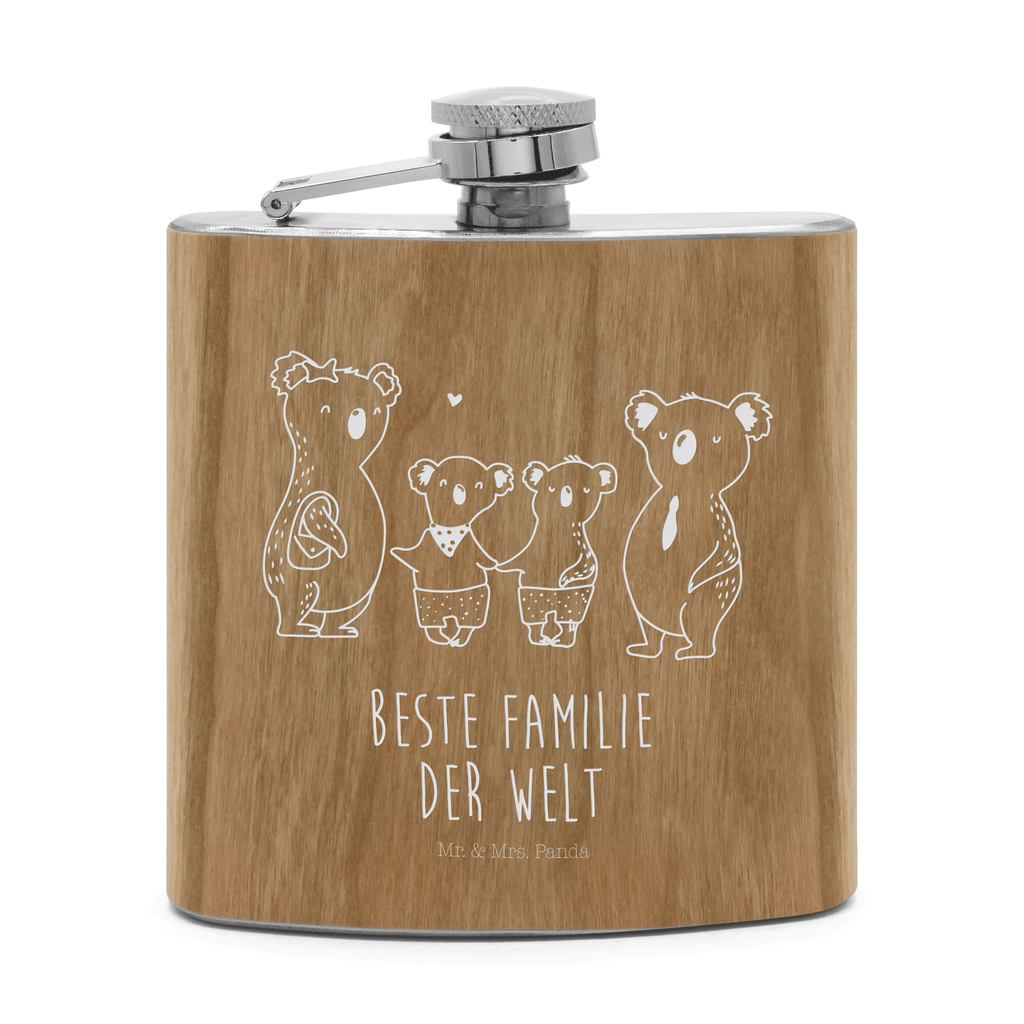 Flachmann Koala Familie zwei Flachmann, Edelstahl, hochwertig, Gravur, Taschenflasche, Frauen, Familie, Vatertag, Muttertag, Bruder, Schwester, Mama, Papa, Oma, Opa, Koala, Koalabär, beste Familie, Familienzeit, Familienleben, Koalafamilie, Lieblingsfamilie