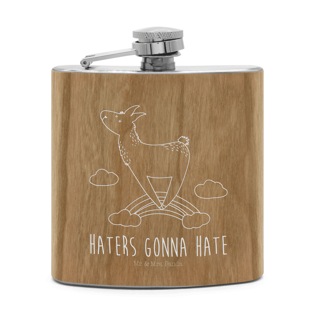 Flachmann Lama Regenbogen Flachmann, Edelstahl, hochwertig, Gravur, Taschenflasche, Frauen, Lama, Alpaka, Lamas, Regenbogen, Haters gonna hate, Haters, Selbstständig, Außenseiter, Schule, Abi, Hobby, Wolkenland, Freiheit
