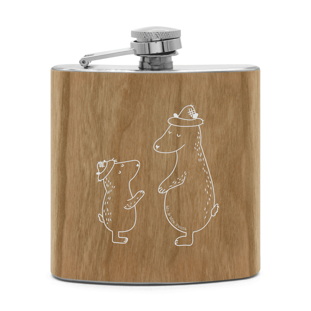 Flachmann Bären mit Hut Flachmann, Edelstahl, hochwertig, Gravur, Taschenflasche, Frauen, Familie, Vatertag, Muttertag, Bruder, Schwester, Mama, Papa, Oma, Opa, Bär, Bären, Vater, Papi, Paps, Dad, Daddy, Lieblingsmensch, Sohn, Söhne, Kind, Kinder, Vater-Sohn, Family, Vorbild