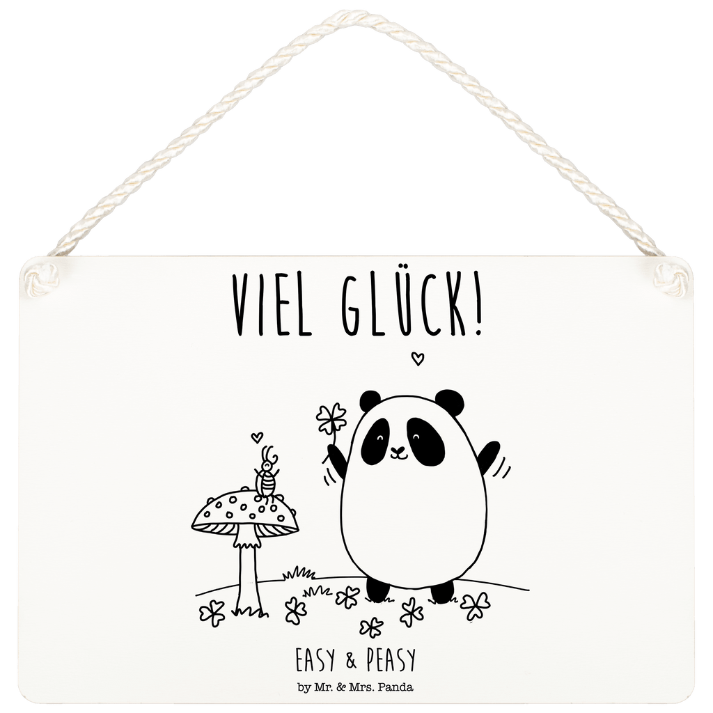 Dekoschild Easy & Peasy Viel Glück  Schild, Türschild, Holzschild, Wandschild, Wanddeko  