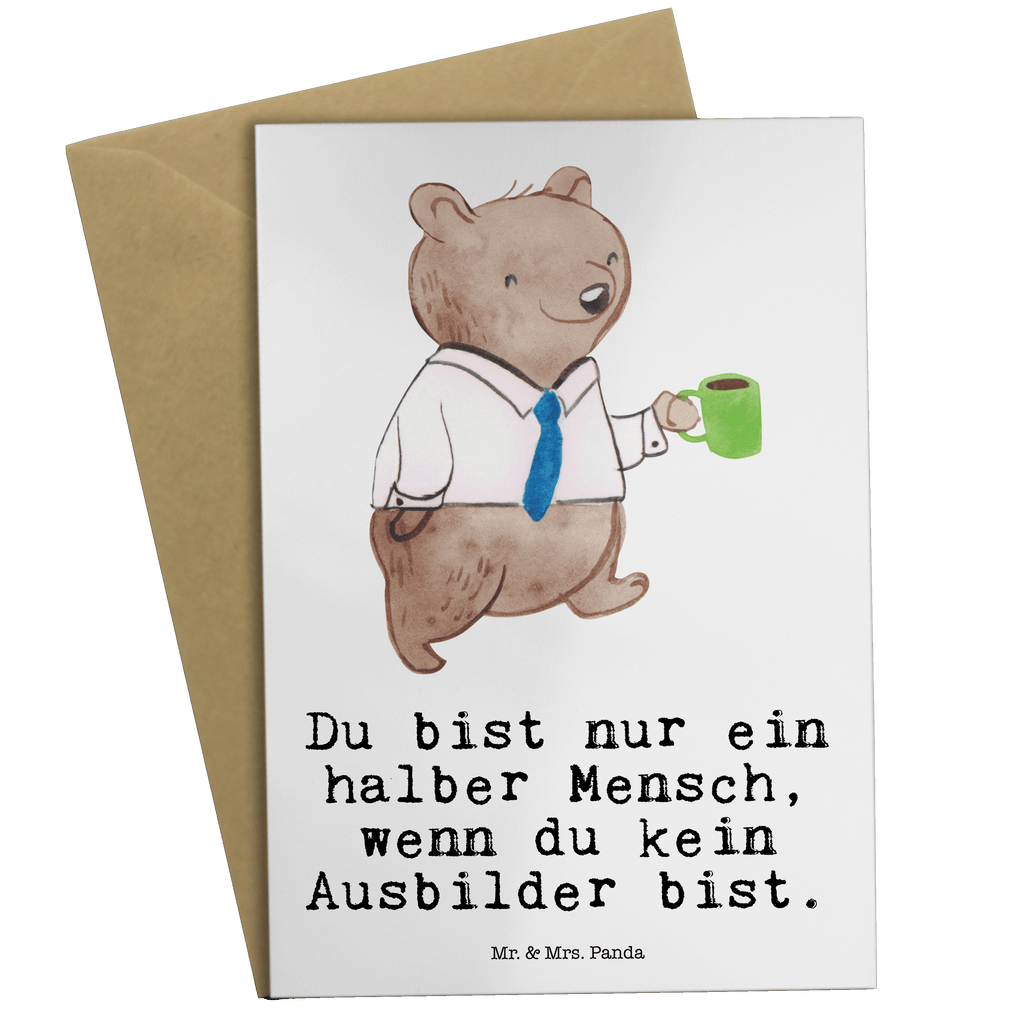 Grußkarte Ausbilder mit Herz Klappkarte, Einladungskarte, Glückwunschkarte, Hochzeitskarte, Geburtstagskarte, Karte, Beruf, Ausbildung, Jubiläum, Abschied, Rente, Kollege, Kollegin, Geschenk, Schenken, Arbeitskollege, Mitarbeiter, Firma, Danke, Dankeschön, Ausbilder, Tutor, Ausbilderprüfung