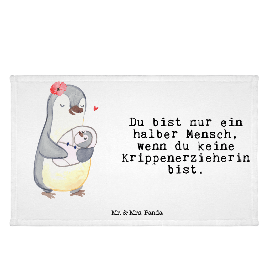 Gäste Handtuch Krippenerzieherin mit Herz Krippenerzieherin,  Kindertagesstätte, KITA, Eröffnung, Erzieherin, Pädagogin,  Gästetuch, Reisehandtuch,, Sport Handtuch, Frottier, Kinder Handtuch  Beruf, Ausbildung, Jubiläum, Abschied, Rente, Kollege, Kollegin, Geschenk, Schenken, Arbeitskollege, Mitarbeiter, Firma, Danke, Dankeschön