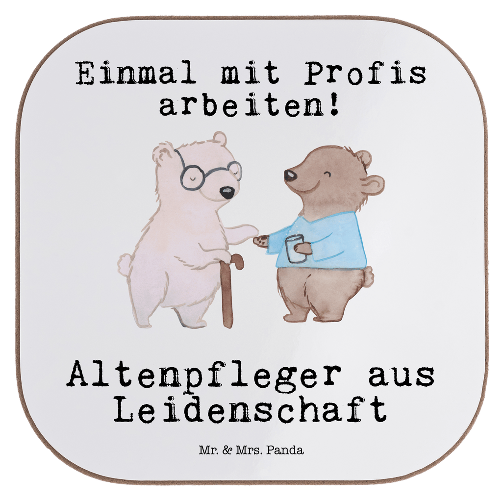 Quadratische Untersetzer Altenpfleger aus Leidenschaft Bierdeckel, Glasuntersetzer, Untersetzer Gläser, Getränkeuntersetzer, Beruf, Ausbildung, Jubiläum, Abschied, Rente, Kollege, Kollegin, Geschenk, Schenken, Arbeitskollege, Mitarbeiter, Firma, Danke, Dankeschön, Altenpfleger, Pfleger, Altenheim Eröffnung
