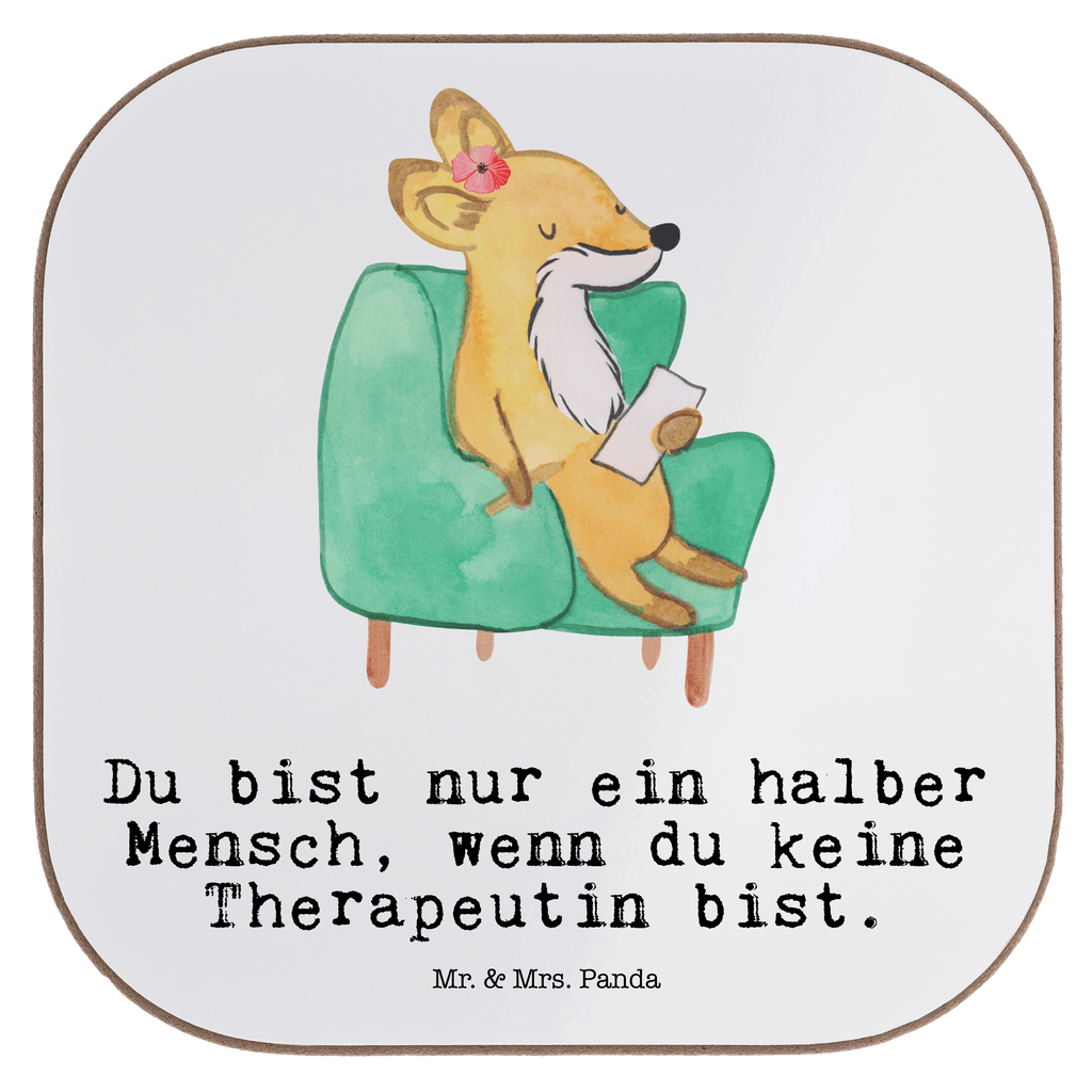 Quadratische Untersetzer Therapeutin mit Herz Bierdeckel, Glasuntersetzer, Untersetzer Gläser, Getränkeuntersetzer, Beruf, Ausbildung, Jubiläum, Abschied, Rente, Kollege, Kollegin, Geschenk, Schenken, Arbeitskollege, Mitarbeiter, Firma, Danke, Dankeschön