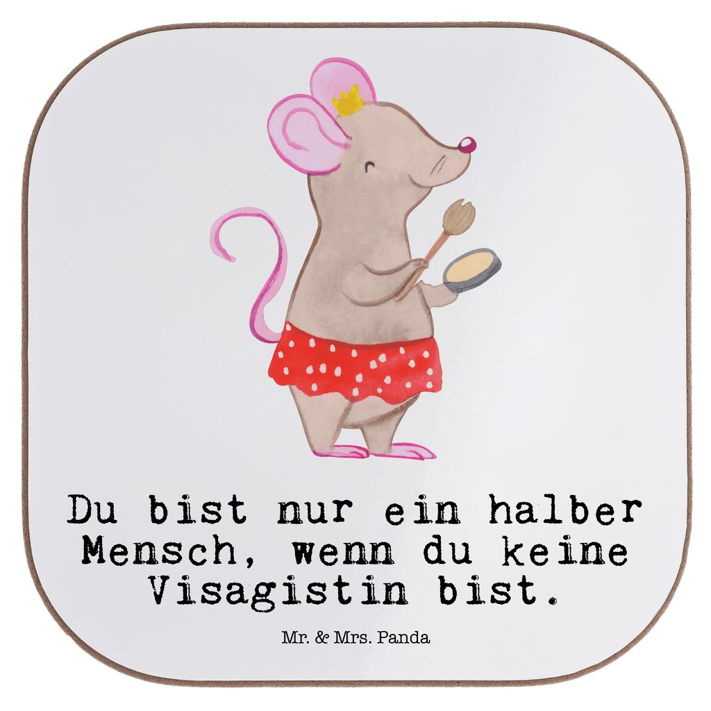 Quadratische Untersetzer Visagistin mit Herz Bierdeckel, Glasuntersetzer, Untersetzer Gläser, Getränkeuntersetzer, Beruf, Ausbildung, Jubiläum, Abschied, Rente, Kollege, Kollegin, Geschenk, Schenken, Arbeitskollege, Mitarbeiter, Firma, Danke, Dankeschön, Kosmetikerin, Make Up Artist, Maskenbildnerin, Visagistin, Beauty Salon, Kosmetikstudio, Eröffnung