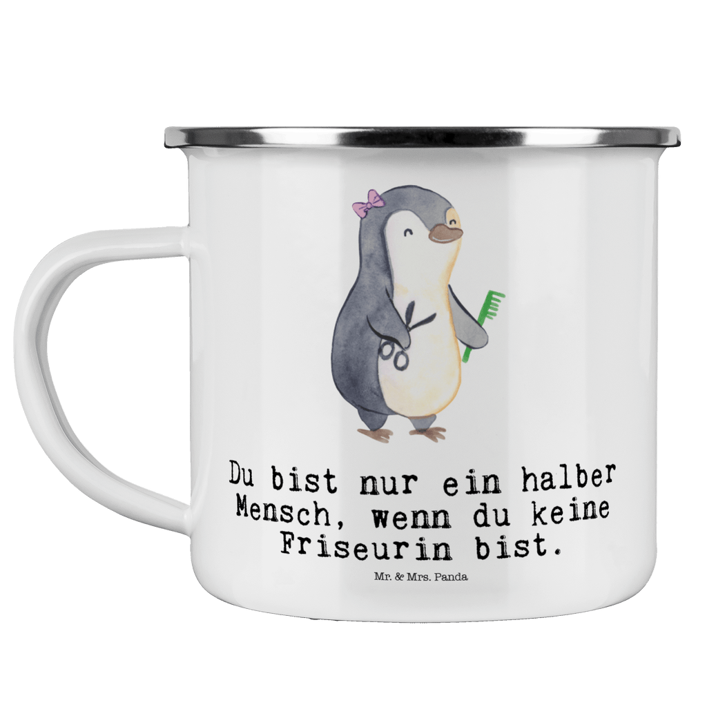 Camping Emaille Tasse Friseurin mit Herz Campingtasse, Trinkbecher, Metalltasse, Outdoor Tasse, Emaille Trinkbecher, Blechtasse Outdoor, Emaille Campingbecher, Edelstahl Trinkbecher, Metalltasse für Camping, Kaffee Blechtasse, Camping Tasse Metall, Beruf, Ausbildung, Jubiläum, Abschied, Rente, Kollege, Kollegin, Geschenk, Schenken, Arbeitskollege, Mitarbeiter, Firma, Danke, Dankeschön, Frisörin, Haarstylistin, Frisörbesuch, Friseursalon, Eröffnung Friseur