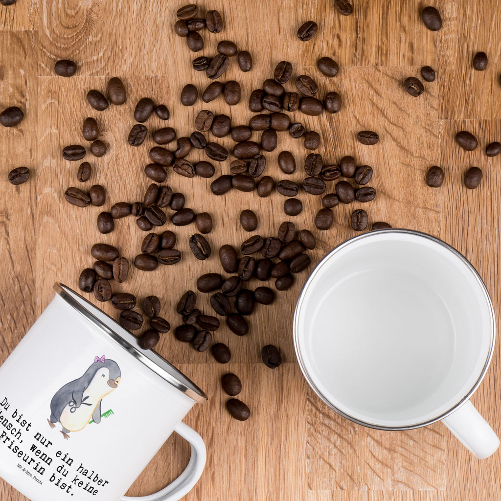 Camping Emaille Tasse Friseurin mit Herz Campingtasse, Trinkbecher, Metalltasse, Outdoor Tasse, Emaille Trinkbecher, Blechtasse Outdoor, Emaille Campingbecher, Edelstahl Trinkbecher, Metalltasse für Camping, Kaffee Blechtasse, Camping Tasse Metall, Beruf, Ausbildung, Jubiläum, Abschied, Rente, Kollege, Kollegin, Geschenk, Schenken, Arbeitskollege, Mitarbeiter, Firma, Danke, Dankeschön, Frisörin, Haarstylistin, Frisörbesuch, Friseursalon, Eröffnung Friseur
