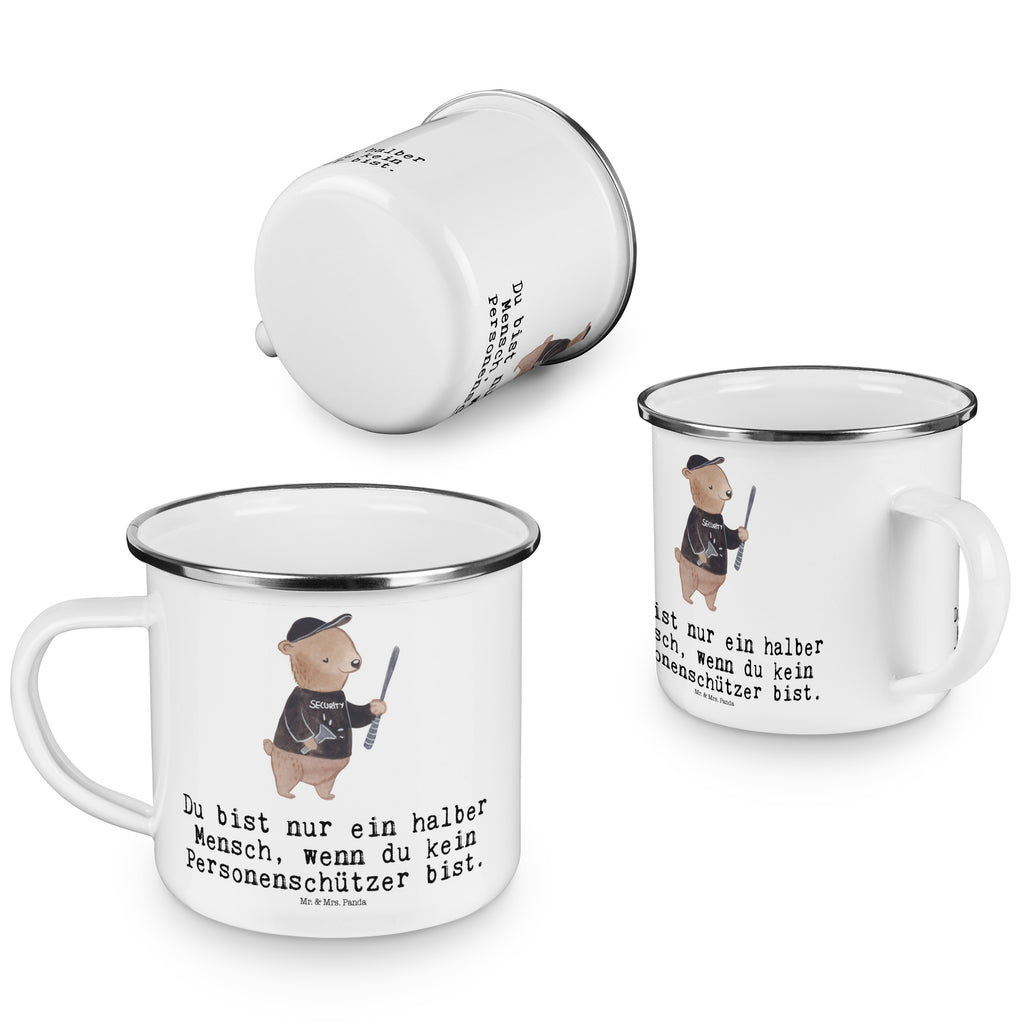 Camping Emaille Tasse Personenschützer mit Herz Campingtasse, Trinkbecher, Metalltasse, Outdoor Tasse, Emaille Trinkbecher, Blechtasse Outdoor, Emaille Campingbecher, Edelstahl Trinkbecher, Metalltasse für Camping, Kaffee Blechtasse, Camping Tasse Metall, Beruf, Ausbildung, Jubiläum, Abschied, Rente, Kollege, Kollegin, Geschenk, Schenken, Arbeitskollege, Mitarbeiter, Firma, Danke, Dankeschön, Bodyguard, Personenschützer