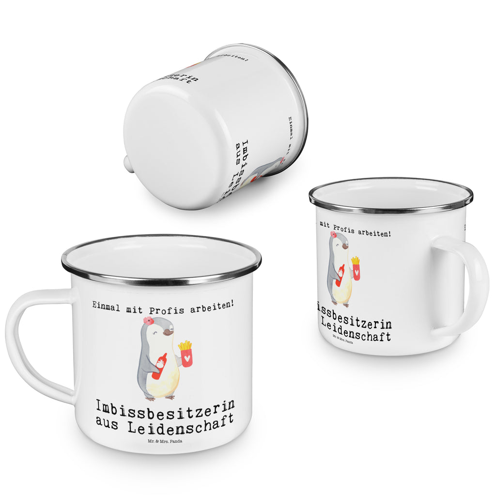 Camping Emaille Tasse Imbissbesitzerin aus Leidenschaft Imbissbesitzerin, Imibissverkäuferin, Pommesverkäuferin, Pommesliebe Campingtasse, Trinkbecher, Metalltasse, Outdoor Tasse  Beruf, Ausbildung, Jubiläum, Abschied, Rente, Kollege, Kollegin, Geschenk, Schenken, Arbeitskollege, Mitarbeiter, Firma, Danke, Dankeschön