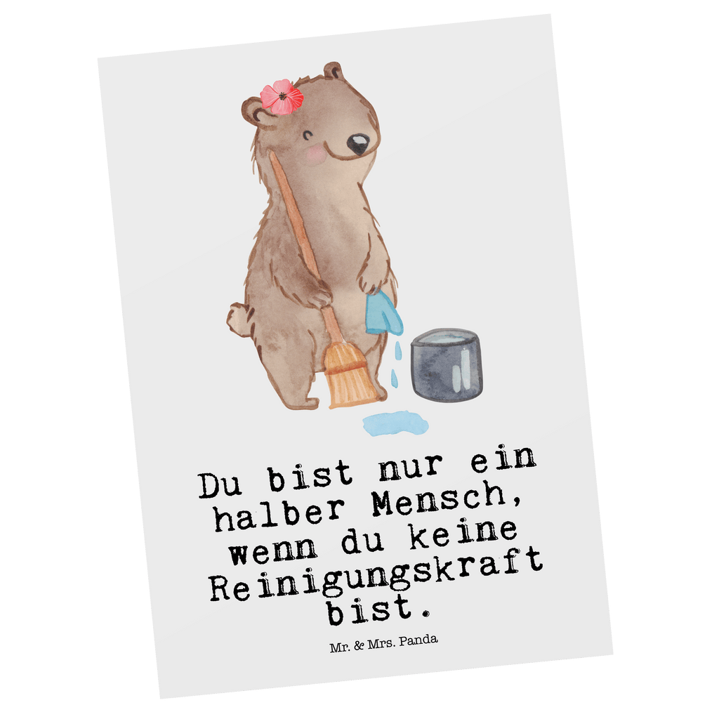 Postkarte Reinigungskraft mit Herz Geschenkkarte, Grußkarte, Karte, Einladung, Ansichtskarte, Geburtstagskarte, Einladungskarte, Beruf, Ausbildung, Jubiläum, Abschied, Rente, Kollege, Kollegin, Geschenk, Schenken, Arbeitskollege, Mitarbeiter, Firma, Danke, Dankeschön