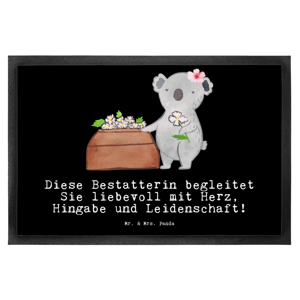 Fußmatte Bestatterin mit Herz  Türvorleger, Schmutzmatte, Fußabtreter, Matte, Schmutzfänger, Fußabstreifer, Schmutzfangmatte, Türmatte, Motivfußmatte,  Haustürmatte, Vorleger  Beruf, Ausbildung, Jubiläum, Abschied, Rente, Kollege, Kollegin, Geschenk, Schenken, Arbeitskollege, Mitarbeiter, Firma, Danke, Dankeschön