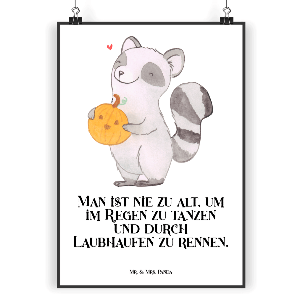 Poster Waschbär Kürbis Halloween, Halloween Deko, Trick or Treat, Süßes sonst gibt's saures, Waschbär, Kürbis Poster, Wandposter, Bild, Wanddeko, Küchenposter, Kinderposter, Wanddeko Bild, Raumdekoration, Wanddekoration, Handgemaltes Poster, Mr. & Mrs. Panda Poster, Designposter, Kunstdruck, Posterdruck  Halloween, Deko, Martinssingen, Dekoration, Geschenke, Schenken