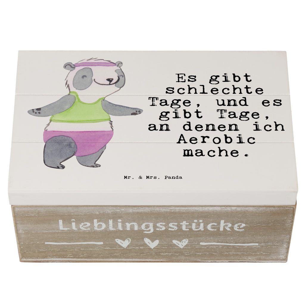 Holzkiste Panda Aerobic Tage Aerobic, Aerobic Fitness, Fitnessstudio Holzkiste, Kiste, Schatzkiste, Truhe, Schatulle, XXL,  Erinnerungsbox, Erinnerungskiste, Dekokiste, Aufbewahrungsbox  Geschenk, Sport, Sportart, Hobby, Schenken, Danke, Dankeschön, Auszeichnung, Gewinn, Sportler