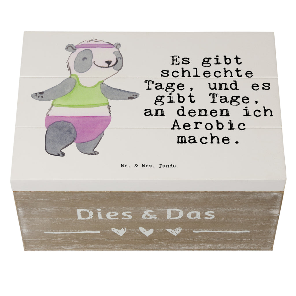 Holzkiste Panda Aerobic Tage Aerobic, Aerobic Fitness, Fitnessstudio Holzkiste, Kiste, Schatzkiste, Truhe, Schatulle, XXL,  Erinnerungsbox, Erinnerungskiste, Dekokiste, Aufbewahrungsbox  Geschenk, Sport, Sportart, Hobby, Schenken, Danke, Dankeschön, Auszeichnung, Gewinn, Sportler