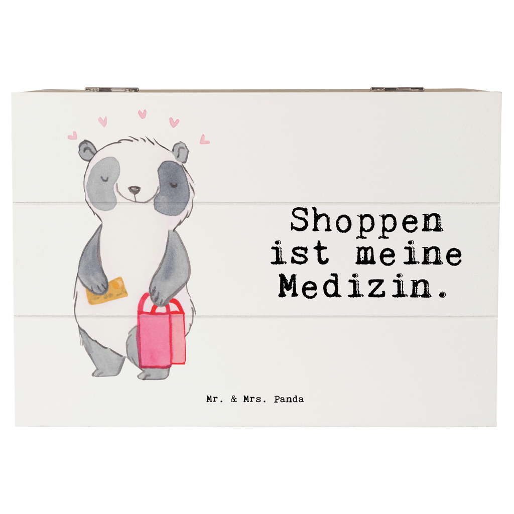 Holzkiste Panda Shopping Medizin Shopping, shoppen, einkaufen Holzkiste, Kiste, Schatzkiste, Truhe, Schatulle, XXL,  Erinnerungsbox, Erinnerungskiste, Dekokiste, Aufbewahrungsbox  Geschenk, Sport, Sportart, Hobby, Schenken, Danke, Dankeschön, Auszeichnung, Gewinn, Sportler