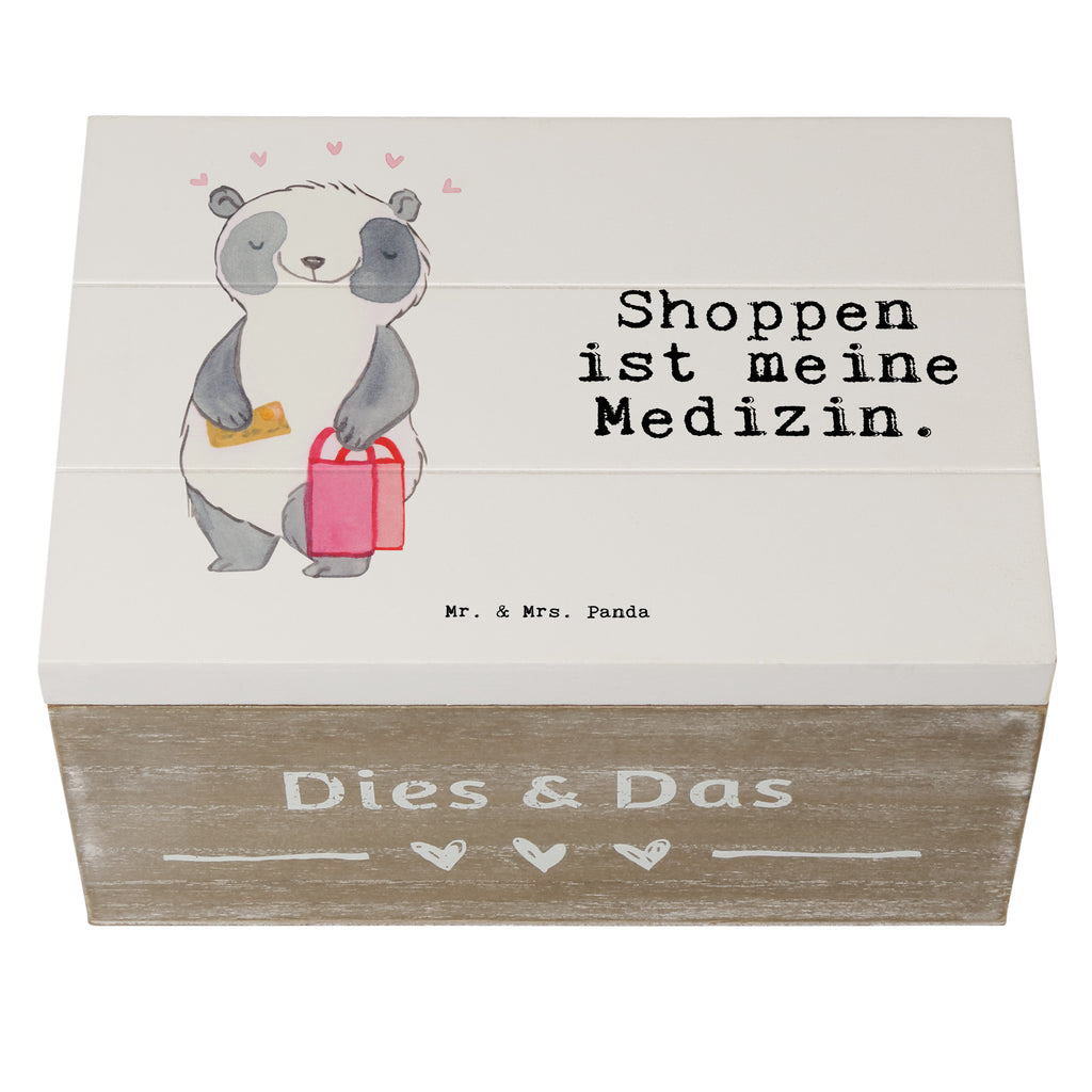Holzkiste Panda Shopping Medizin Shopping, shoppen, einkaufen Holzkiste, Kiste, Schatzkiste, Truhe, Schatulle, XXL,  Erinnerungsbox, Erinnerungskiste, Dekokiste, Aufbewahrungsbox  Geschenk, Sport, Sportart, Hobby, Schenken, Danke, Dankeschön, Auszeichnung, Gewinn, Sportler