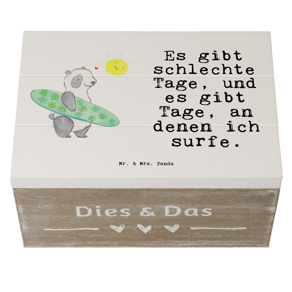 Holzkiste Panda Surfen Tage Wellenreiten, Surfen, Surfschule Holzkiste, Kiste, Schatzkiste, Truhe, Schatulle, XXL,  Erinnerungsbox, Erinnerungskiste, Dekokiste, Aufbewahrungsbox  Geschenk, Sport, Sportart, Hobby, Schenken, Danke, Dankeschön, Auszeichnung, Gewinn, Sportler