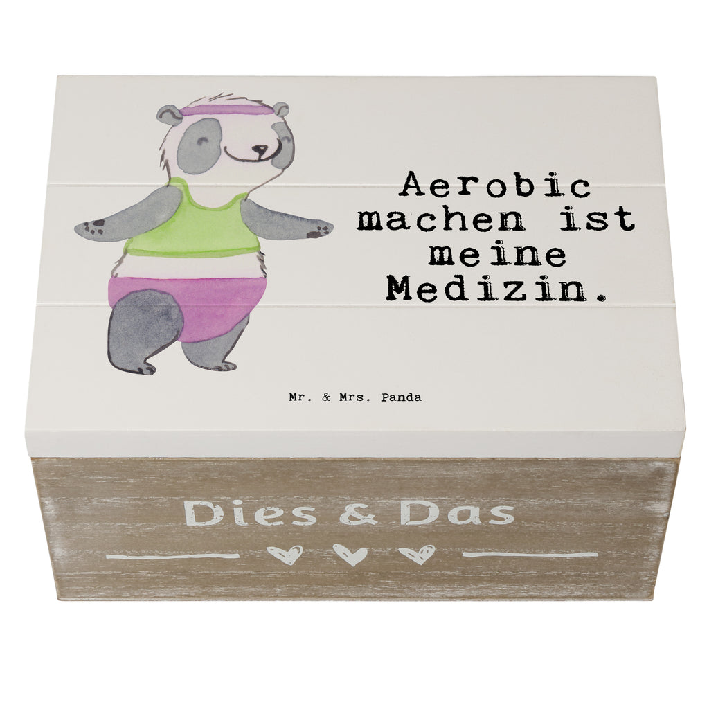 Holzkiste Panda Aerobic Medizin Aerobic, Aerobic Fitness, Fitnessstudio Holzkiste, Kiste, Schatzkiste, Truhe, Schatulle, XXL,  Erinnerungsbox, Erinnerungskiste, Dekokiste, Aufbewahrungsbox  Geschenk, Sport, Sportart, Hobby, Schenken, Danke, Dankeschön, Auszeichnung, Gewinn, Sportler