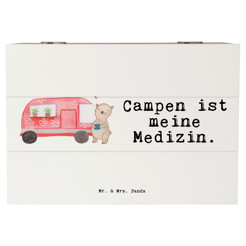 Holzkiste Bär Camper Medizin Camper, Campen, Zelten, Campingplatz, Wohnmobil, Roadtrip, Urlaub Holzkiste, Kiste, Schatzkiste, Truhe, Schatulle, XXL,  Erinnerungsbox, Erinnerungskiste, Dekokiste, Aufbewahrungsbox  Geschenk, Sport, Sportart, Hobby, Schenken, Danke, Dankeschön, Auszeichnung, Gewinn, Sportler