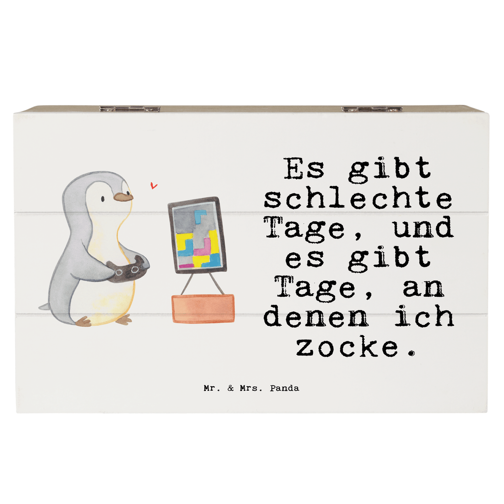 Holzkiste Pinguin Zocken Tage Zocken, Gaming, Videospiele, Videogames Holzkiste, Kiste, Schatzkiste, Truhe, Schatulle, XXL,  Erinnerungsbox, Erinnerungskiste, Dekokiste, Aufbewahrungsbox  Geschenk, Sport, Sportart, Hobby, Schenken, Danke, Dankeschön, Auszeichnung, Gewinn, Sportler