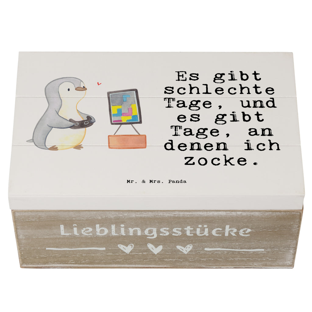 Holzkiste Pinguin Zocken Tage Zocken, Gaming, Videospiele, Videogames Holzkiste, Kiste, Schatzkiste, Truhe, Schatulle, XXL,  Erinnerungsbox, Erinnerungskiste, Dekokiste, Aufbewahrungsbox  Geschenk, Sport, Sportart, Hobby, Schenken, Danke, Dankeschön, Auszeichnung, Gewinn, Sportler