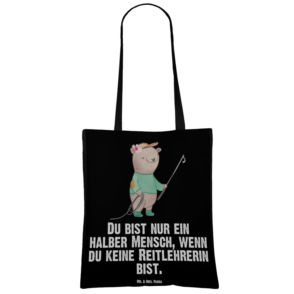 Tragetasche Reitlehrerin mit Herz Beuteltasche, Beutel, Einkaufstasche, Jutebeutel, Stoffbeutel, Beruf, Ausbildung, Jubiläum, Abschied, Rente, Kollege, Kollegin, Geschenk, Schenken, Arbeitskollege, Mitarbeiter, Firma, Danke, Dankeschön