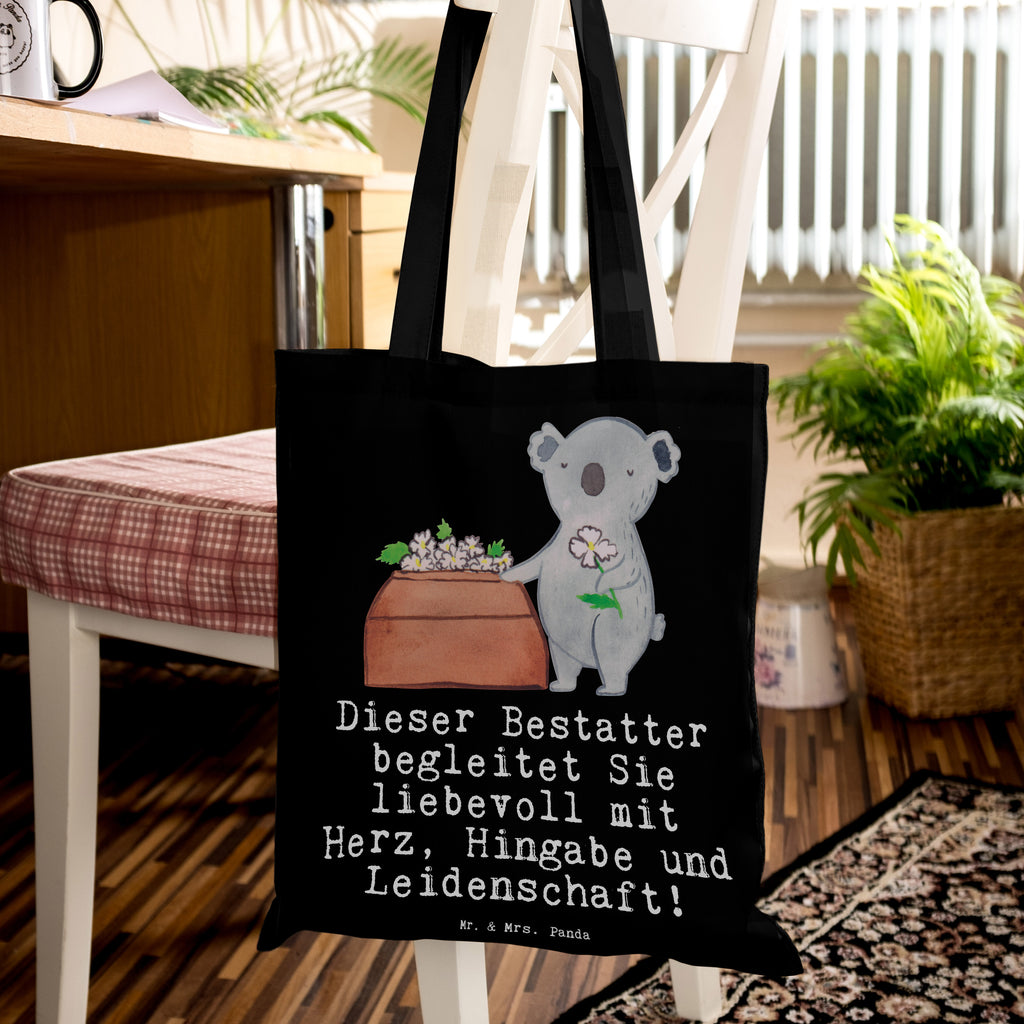 Tragetasche Bestatter mit Herz  Beuteltasche, Beutel, Einkaufstasche, Jutebeutel, Stoffbeutel   Beruf, Ausbildung, Jubiläum, Abschied, Rente, Kollege, Kollegin, Geschenk, Schenken, Arbeitskollege, Mitarbeiter, Firma, Danke, Dankeschön
