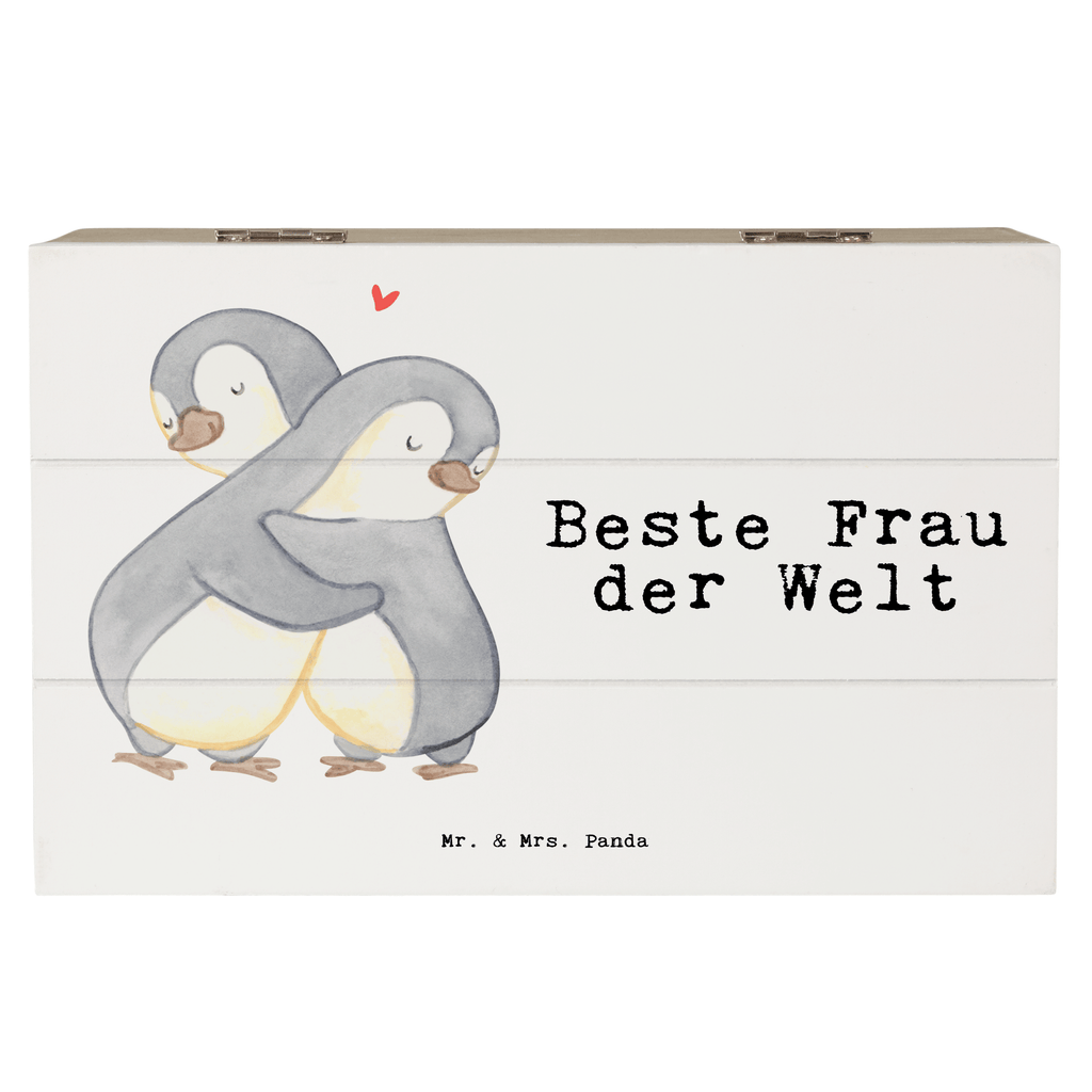 Holzkiste Pinguin Beste Frau der Welt Beste, Frau, Ehefrau, Partnerin, Freundin, Traumfrau, Liebling, Ehepartner, Ehe, Gattin, Lebensgefährtin, Braut, Kleinigkeit Holzkiste, Kiste, Schatzkiste, Truhe, Schatulle, XXL,  Erinnerungsbox, Erinnerungskiste, Dekokiste, Aufbewahrungsbox  für, Dankeschön, Geschenk, Schenken, Geburtstag, Geburtstagsgeschenk, Geschenkidee, Danke, Bedanken, Mitbringsel, Freude machen, Geschenktipp